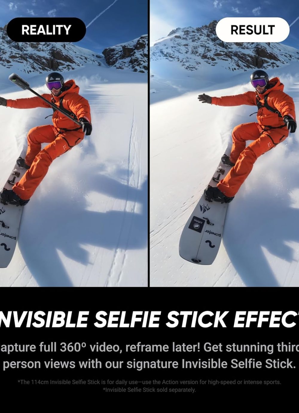 Insta360 X5 - Waterproof 8K 360° Action Camera, Leading Low Light, Invisible Selfie Stick Effect, Rugged and Replaceable Lens, 3-Hour Battery, Built-in Wind Guard, Stabilization, Triple AI Chip Design - Image 4