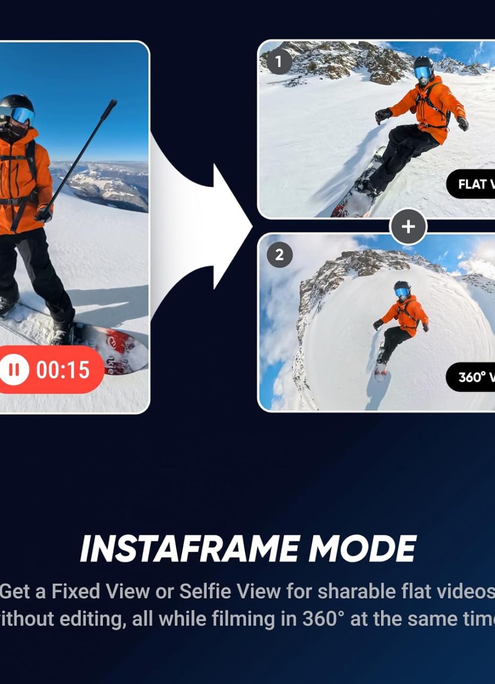 Insta360 X5 - Waterproof 8K 360° Action Camera, Leading Low Light, Invisible Selfie Stick Effect, Rugged and Replaceable Lens, 3-Hour Battery, Built-in Wind Guard, Stabilization, Triple AI Chip Design - Image 5