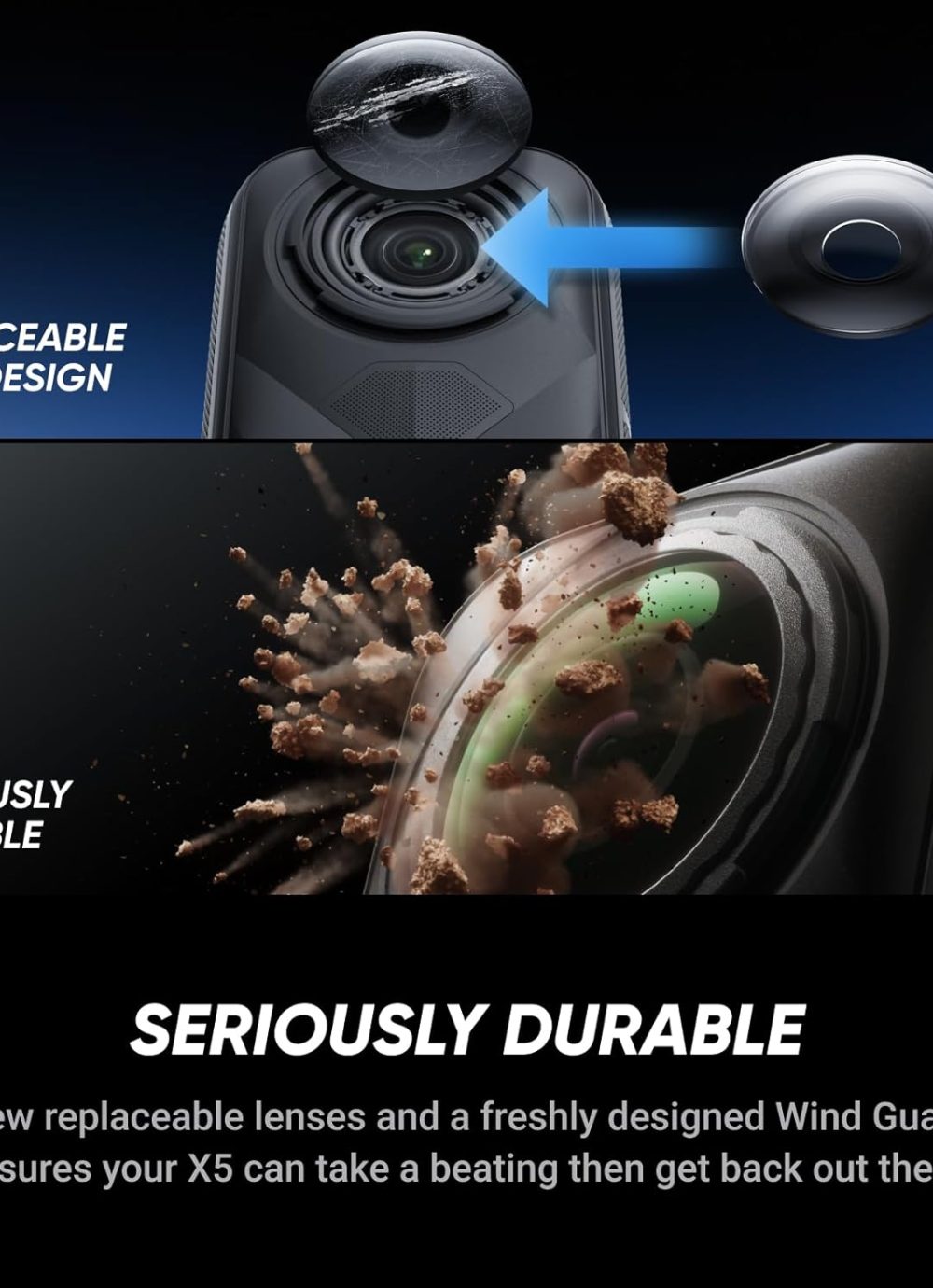 Insta360 X5 - Waterproof 8K 360° Action Camera, Leading Low Light, Invisible Selfie Stick Effect, Rugged and Replaceable Lens, 3-Hour Battery, Built-in Wind Guard, Stabilization, Triple AI Chip Design - Image 7