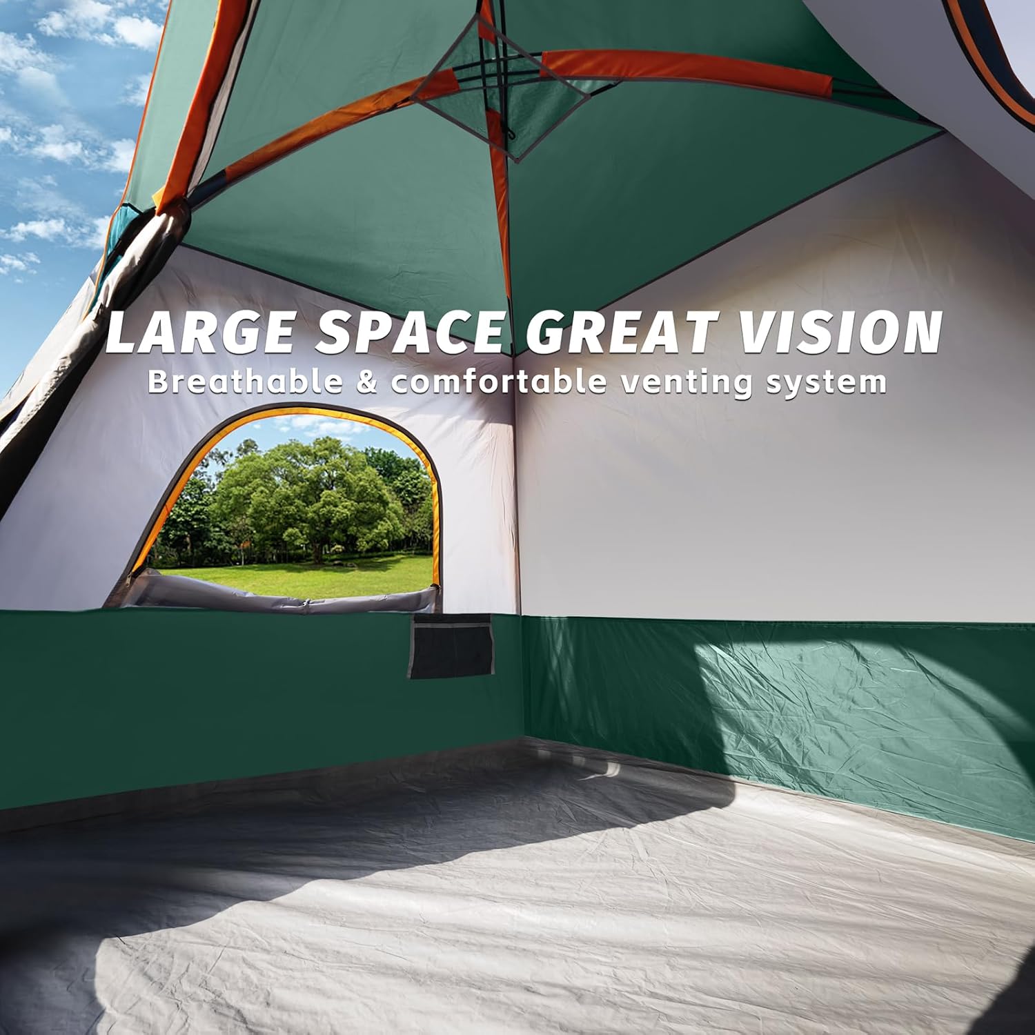 UNP 2/4/6/8 Person Tent, Portable Cabin Tent, Camping Tent 4-Person Easy Set Up, Waterproof with Top Rainfly for Outdoor Camping/Hiking - Image 3