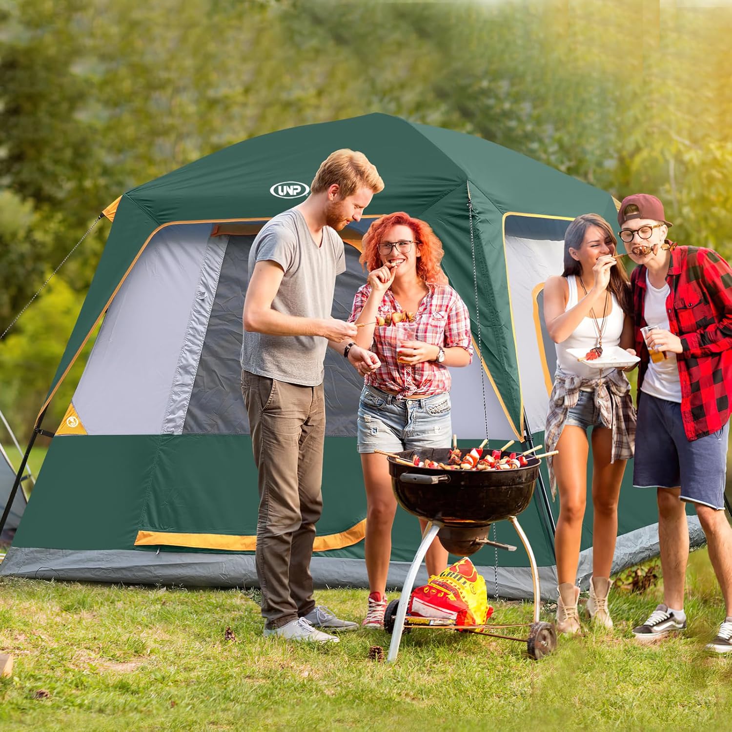 UNP 2/4/6/8 Person Tent, Portable Cabin Tent, Camping Tent 4-Person Easy Set Up, Waterproof with Top Rainfly for Outdoor Camping/Hiking - Image 6